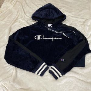 Champion corduroy cropped hoodie